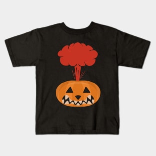 Mushroom cloud halloween pumpkin Kids T-Shirt